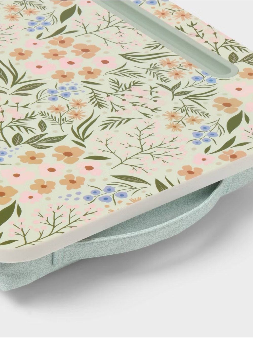 Floral Lap Desk with Handle - Green & Peach - Picture 9 of 11